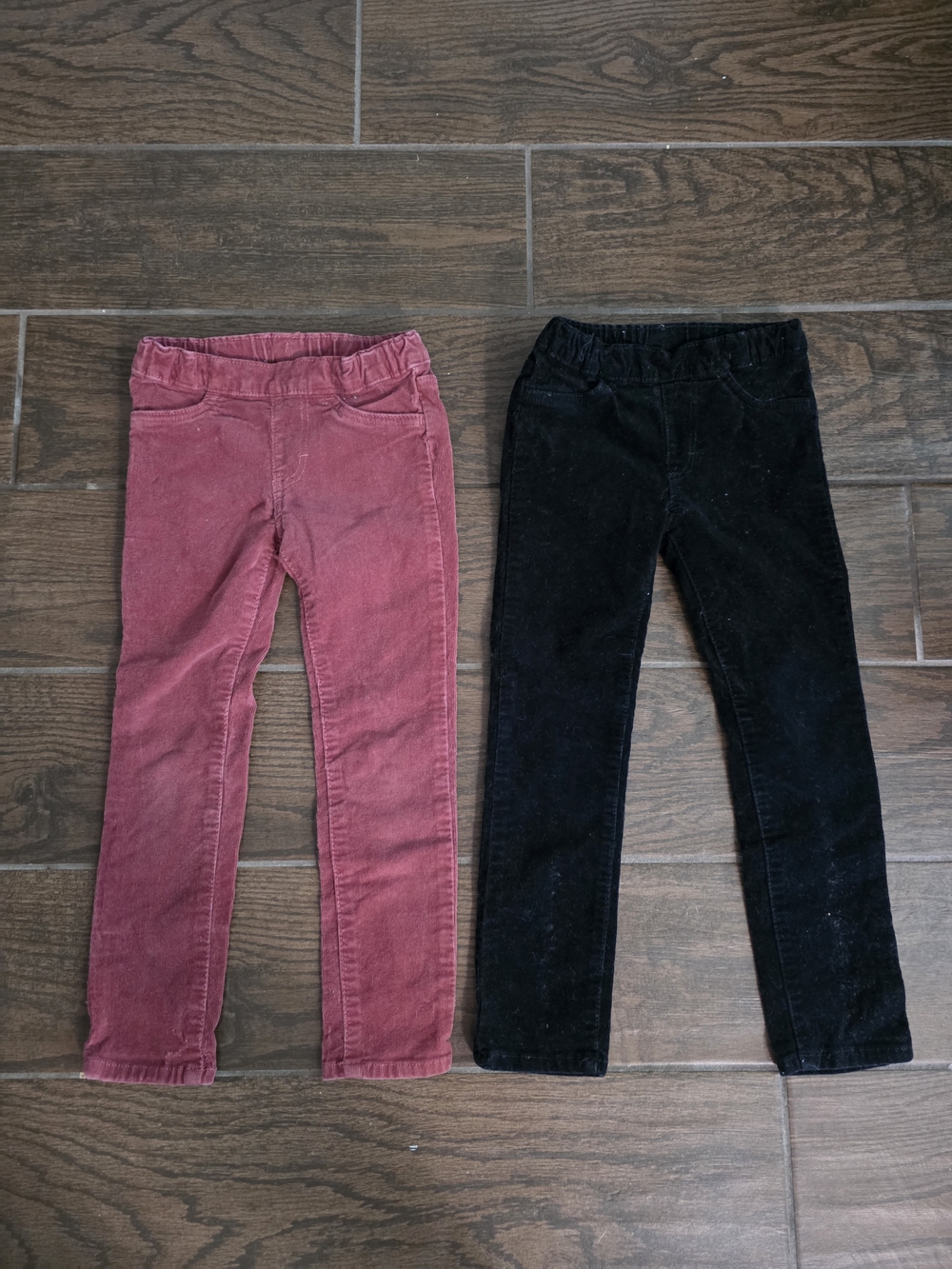 H&M Kids Corduroy Leggings - Black and Dusty Rose